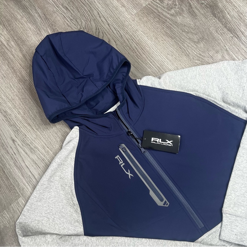 NEW RLX Ralph Lauren Mens Performance French Terry Half-Zip Hoodie Size XXL $198